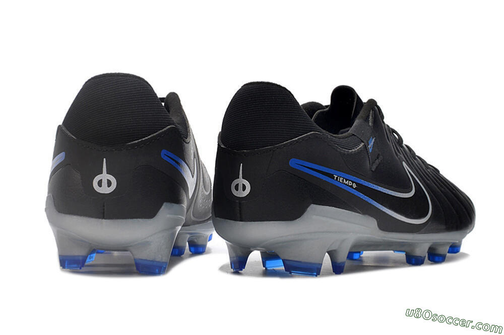 Nike Tiempo Legend 10 Academy FG Firm Ground Soccer Cleats - Black/White/Blue 6