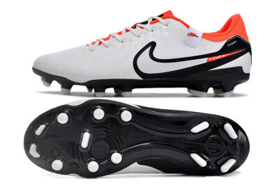Nike Tiempo Legend 10 Academy FG Firm Ground Soccer Cleats - White/Black/Red
