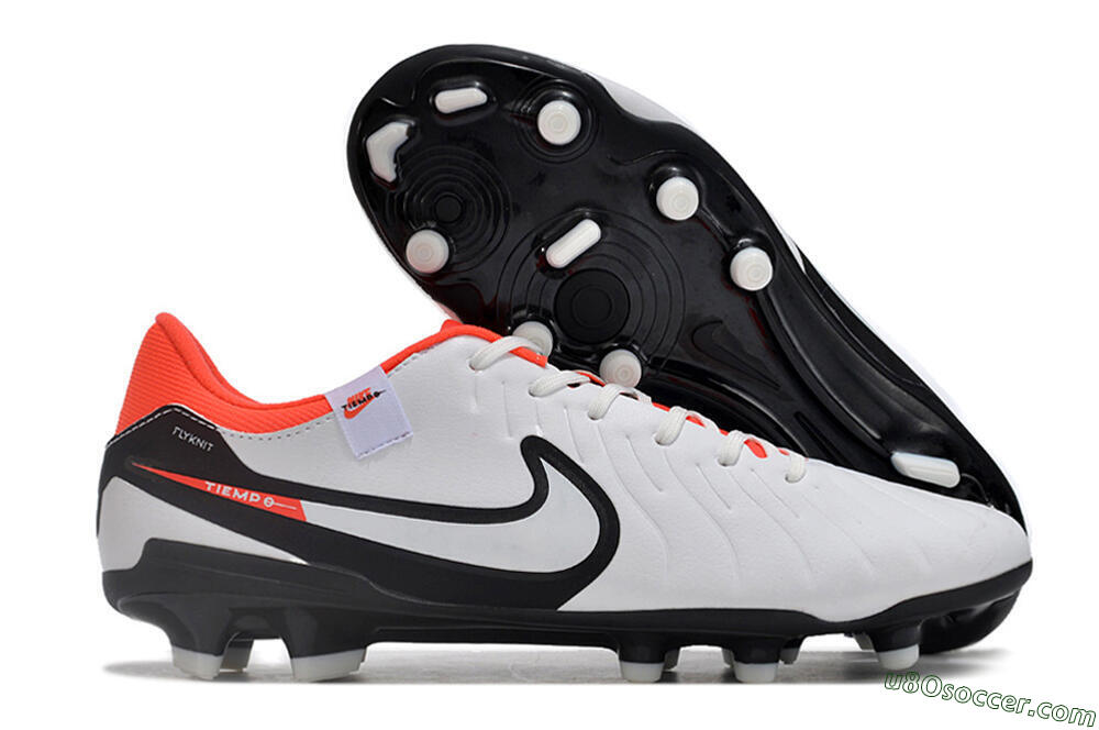 Nike Tiempo Legend 10 Academy FG Firm Ground Soccer Cleats - White/Black/Red 1