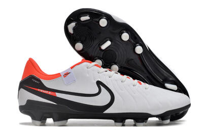Nike Tiempo Legend 10 Academy FG Firm Ground Soccer Cleats - White/Black/Red