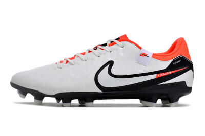 Nike Tiempo Legend 10 Academy FG Firm Ground Soccer Cleats - White/Black/Red