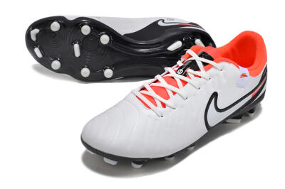 Nike Tiempo Legend 10 Academy FG Firm Ground Soccer Cleats - White/Black/Red