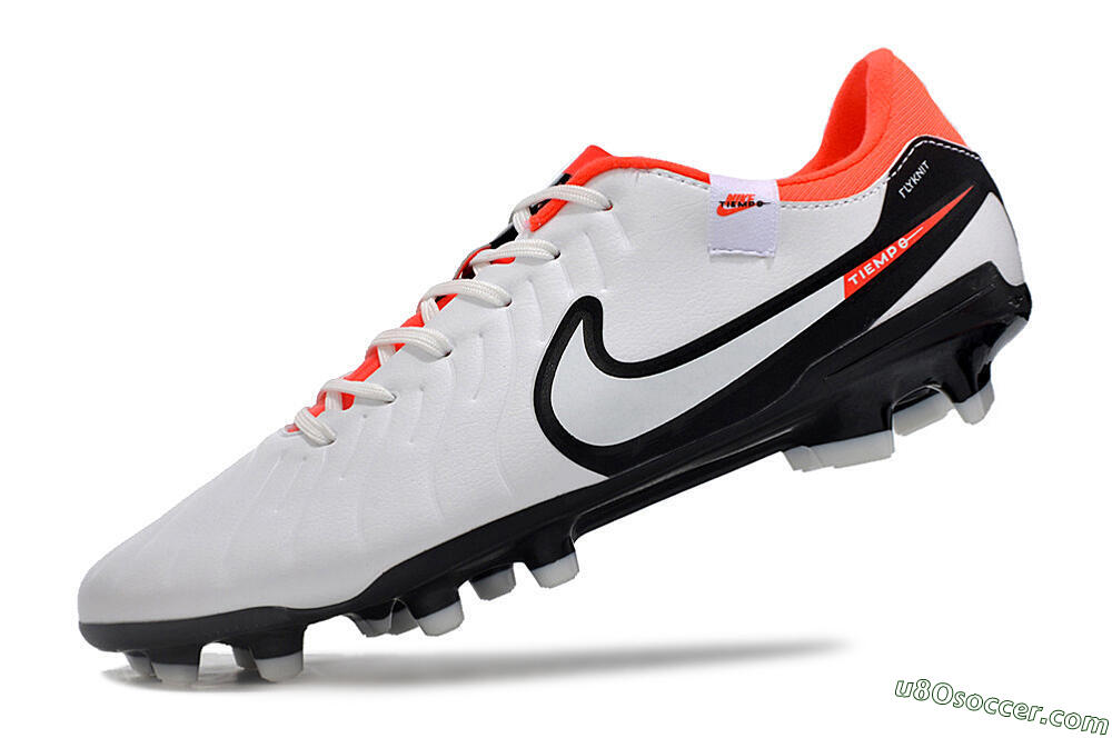 Nike Tiempo Legend 10 Academy FG Firm Ground Soccer Cleats - White/Black/Red 5