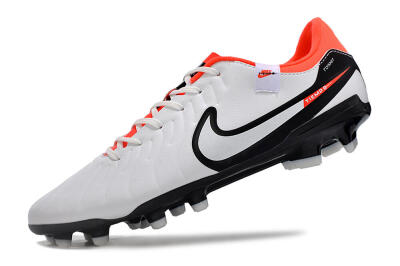 Nike Tiempo Legend 10 Academy FG Firm Ground Soccer Cleats - White/Black/Red