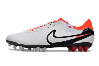 Nike Tiempo Legend 10 Academy AG Artificial Grass Soccer Cleats - White/Black/Red