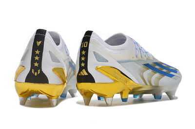 Adidas X Crazyfast.1 SG Soft Ground Soccer Cleats - White/Blue/Gold