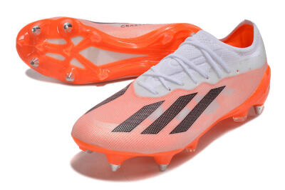 Adidas X Crazyfast.1 SG Soft Ground Soccer Cleats - White/Orange/Black