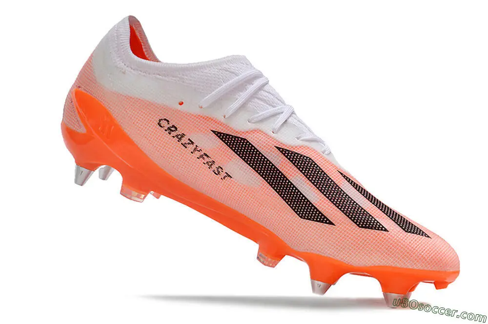 SG Soft Ground Soccer Cleats - White, Orange, Black | High