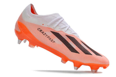 Adidas X Crazyfast.1 SG Soft Ground Soccer Cleats - White/Orange/Black