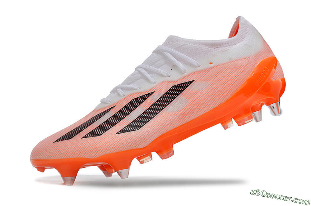Adidas X Crazyfast.1 SG Soft Ground Soccer Cleats - White/Orange/Black 5