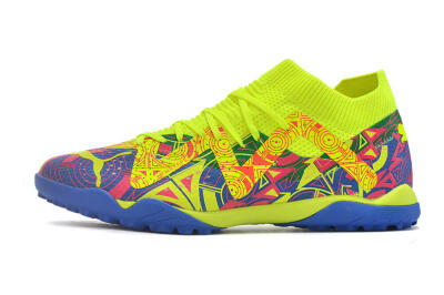 Puma Future X Powercat Tokyo Match TF Artificial Turf Soccer Shoes - Blue/Yellow/Pink