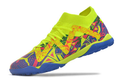 Puma Future X Powercat Tokyo Match TF Artificial Turf Soccer Shoes - Blue/Yellow/Pink