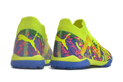 Puma Future X Powercat Tokyo Match TF Artificial Turf Soccer Shoes - Blue/Yellow/Pink