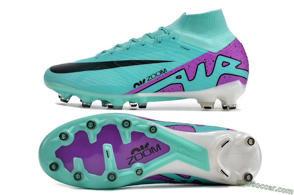 Nike Air Zoom Mercurial Superfly 9 Elite AG Artificial Grass Soccer Cleats - Blue/Purple/Black 0