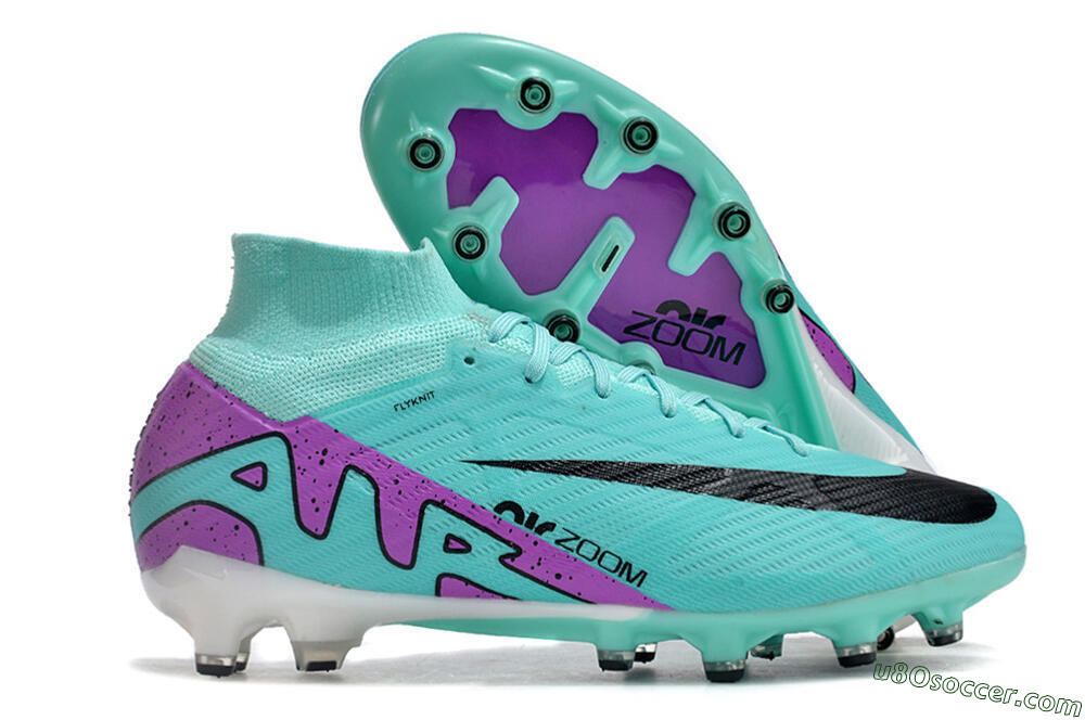 Nike Air Zoom Mercurial Superfly 9 Elite AG Artificial Grass Soccer Cleats - Blue/Purple/Black 1