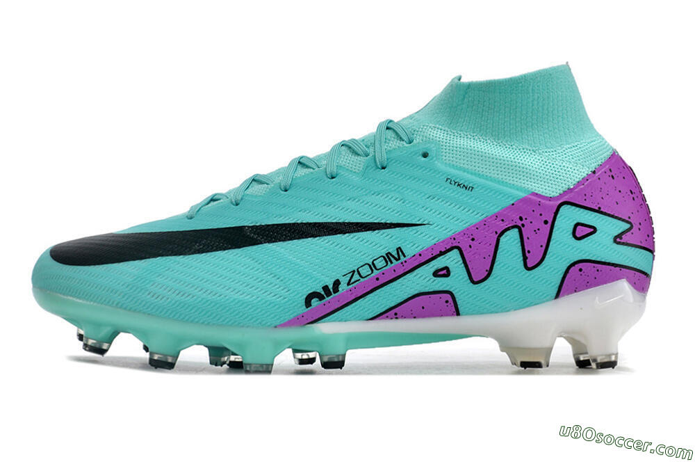 Nike Air Zoom Mercurial Superfly 9 Elite AG Artificial Grass Soccer Cleats - Blue/Purple/Black 2