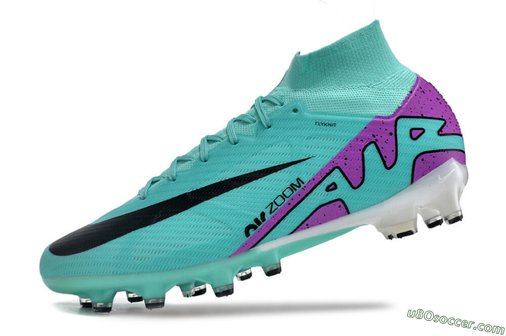 Nike Air Zoom Mercurial Superfly 9 Elite AG Artificial Grass Soccer Cleats - Blue/Purple/Black 5