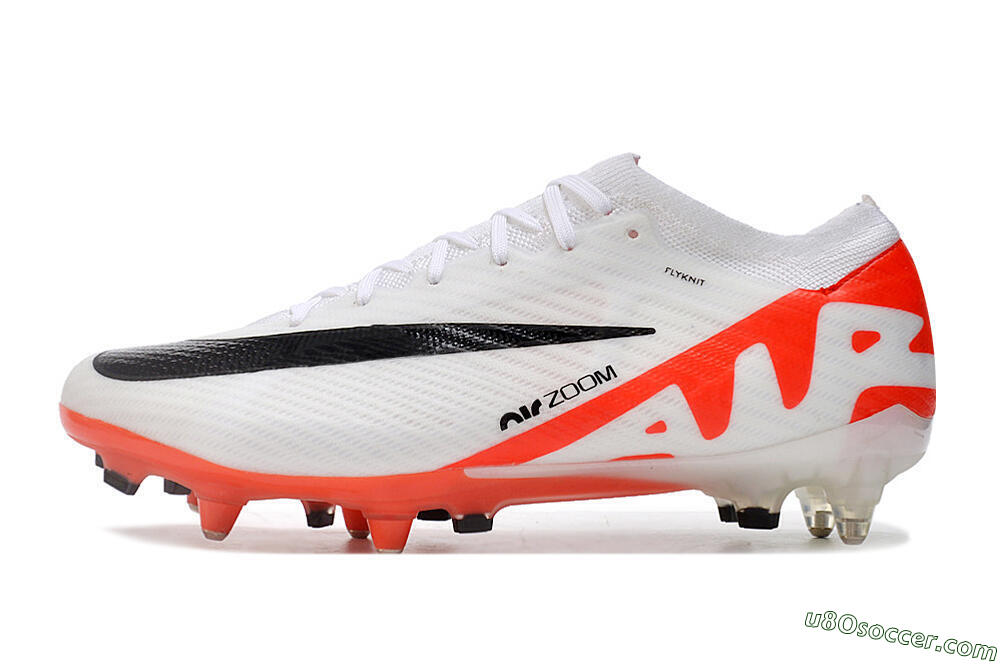Nike Air Zoom Mercurial Vapor 15 Elite SG Soft Ground Soccer Cleats - White/Black/Red 2
