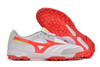 Mizuno Morelia Classic TF Artificial Turf Soccer Shoes - White/Red/Green