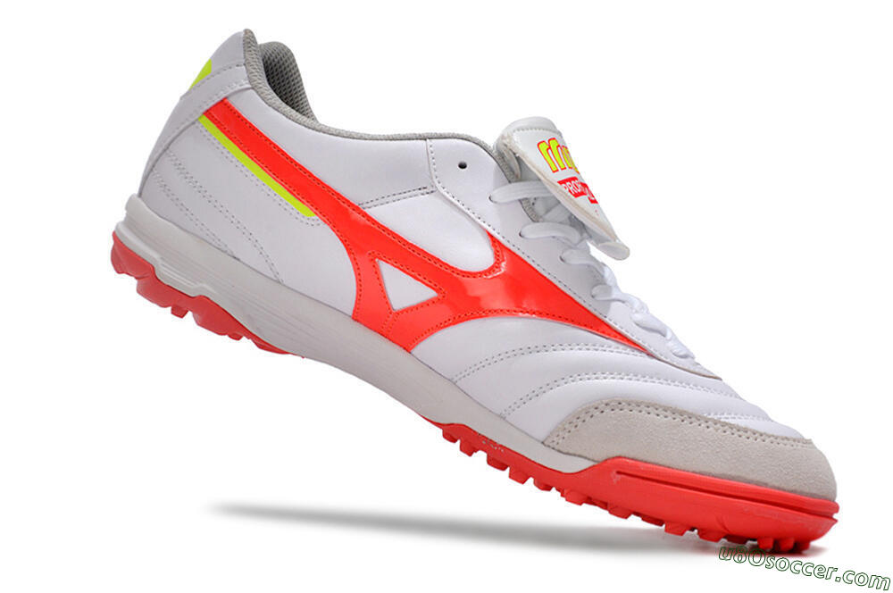 Mizuno Morelia Classic TF Artificial Turf Soccer Shoes - White/Red/Green 4