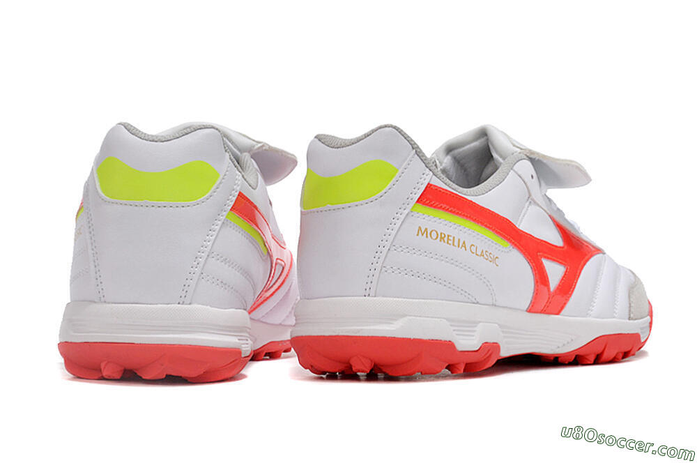 Mizuno Morelia Classic TF Artificial Turf Soccer Shoes - White/Red/Green 6