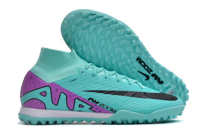 Nike Air Zoom Mercurial Superfly 9 Elite TF Artificial Turf Soccer Shoes - Blue/Black/Purple