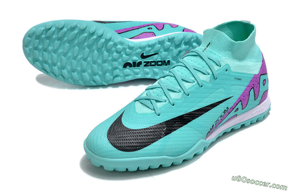 Nike Air Zoom Mercurial Superfly 9 Elite TF Artificial Turf Soccer Shoes - Blue/Black/Purple 3