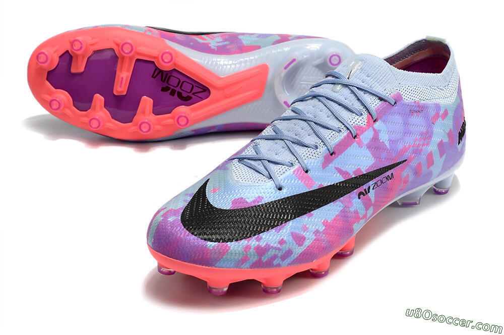 Nike Air Zoom Mercurial Vapor 15 Elite AG Artificial Grass Soccer Cleats - Blue/Purple/Pink 3