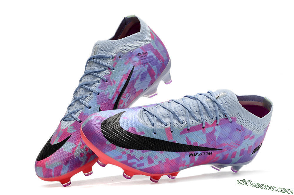 Nike Air Zoom Mercurial Vapor 15 Elite AG Artificial Grass Soccer Cleats - Blue/Purple/Pink 6