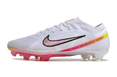 Nike Air Zoom Mercurial Vapor 15 Elite FG Firm Ground Soccer Cleats - White/Pink/Black
