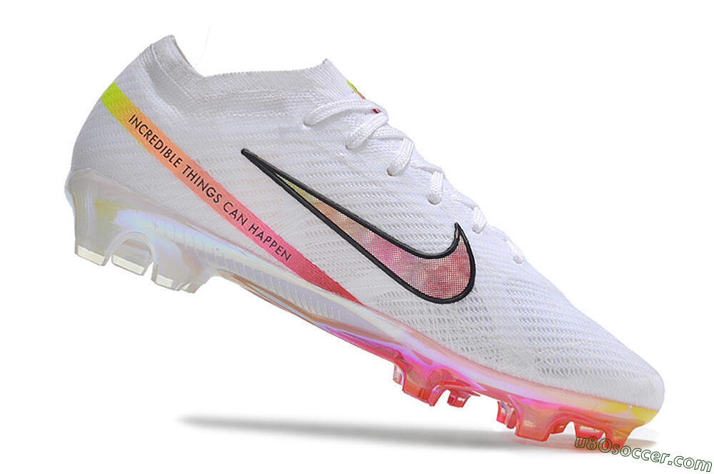 Nike Air Zoom Mercurial Vapor 15 Elite FG Firm Ground Soccer Cleats - White/Pink/Black 4