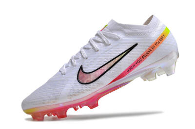 Nike Air Zoom Mercurial Vapor 15 Elite FG Firm Ground Soccer Cleats - White/Pink/Black