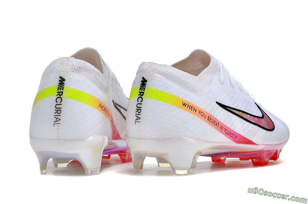 Nike Air Zoom Mercurial Vapor 15 Elite FG Firm Ground Soccer Cleats - White/Pink/Black 6