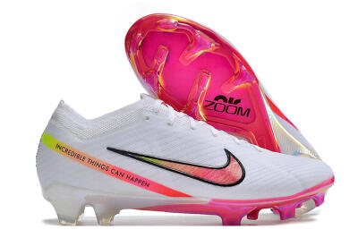 Nike Air Zoom Mercurial Vapor 15 Elite FG Firm Ground Soccer Cleats - White/Pink/Black/Yellow