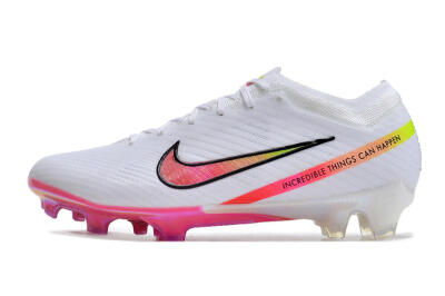 Nike Air Zoom Mercurial Vapor 15 Elite FG Firm Ground Soccer Cleats - White/Pink/Black/Yellow
