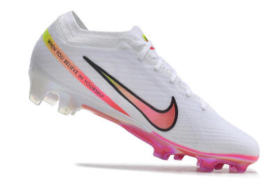 Nike Air Zoom Mercurial Vapor 15 Elite FG Firm Ground Soccer Cleats - White/Pink/Black/Yellow