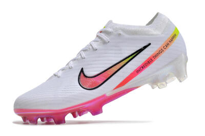 Nike Air Zoom Mercurial Vapor 15 Elite FG Firm Ground Soccer Cleats - White/Pink/Black/Yellow
