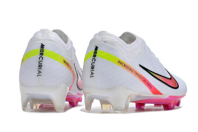 Nike Air Zoom Mercurial Vapor 15 Elite FG Firm Ground Soccer Cleats - White/Pink/Black/Yellow