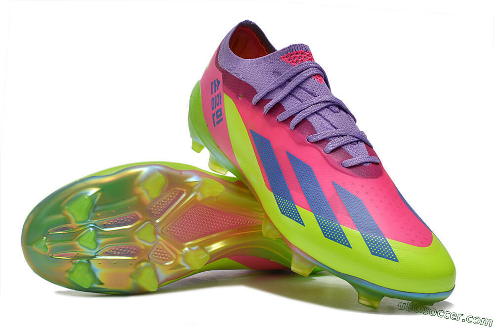 Adidas X Speedportal .1 2022 World Cup Boots FG Firm Ground Soccer Cleats - Pink/Purple/Blue/Green 3