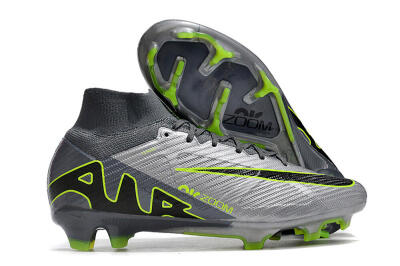 Nike Air Zoom Mercurial Superfly 9 Elite FG Firm Ground Soccer Cleats - Grey/Silver/Black/Green