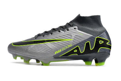 Nike Air Zoom Mercurial Superfly 9 Elite FG Firm Ground Soccer Cleats - Grey/Silver/Black/Green