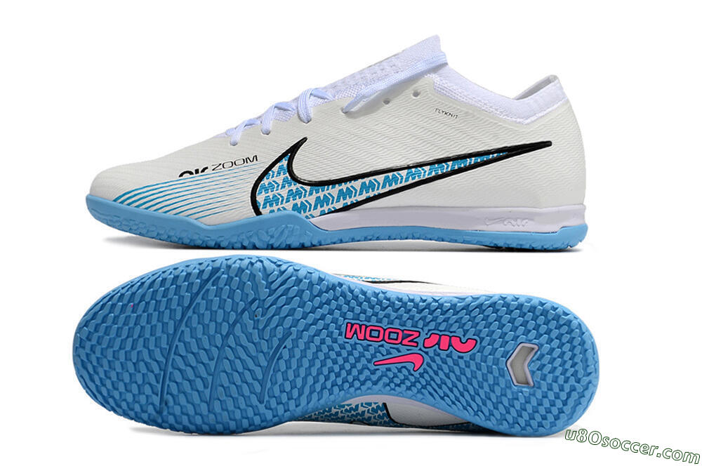 Nike Air Zoom Mercurial Vapor 15 Elite IC Indoor & Futsal Soccer Shoes - White/Blue/Black 0