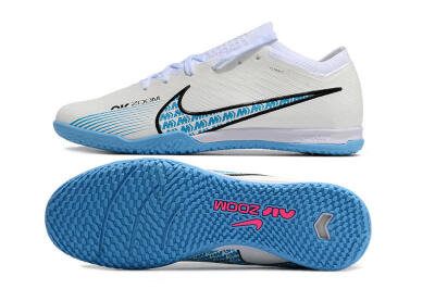Nike Air Zoom Mercurial Vapor 15 Elite IC Indoor & Futsal Soccer Shoes - White/Blue/Black