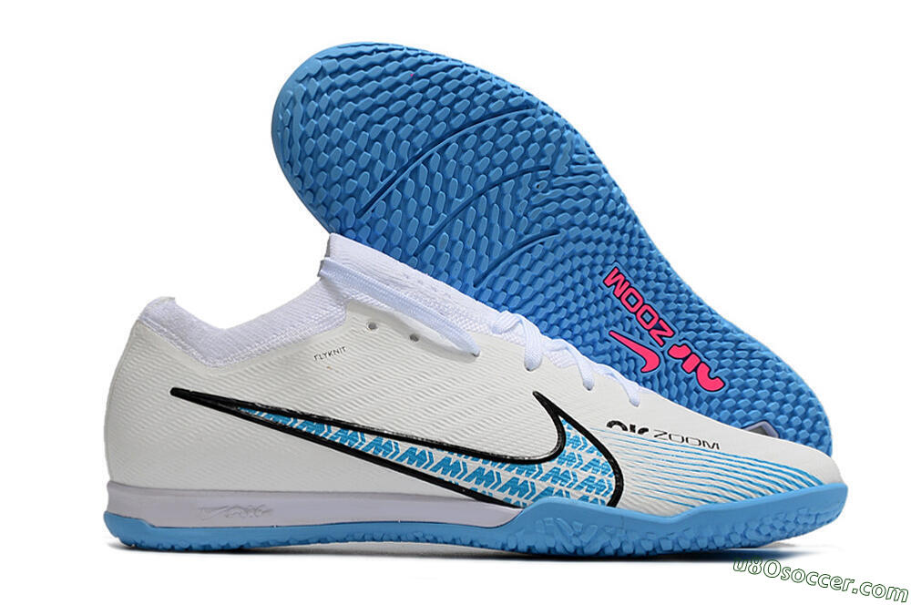 Nike Air Zoom Mercurial Vapor 15 Elite IC Indoor & Futsal Soccer Shoes - White/Blue/Black 1
