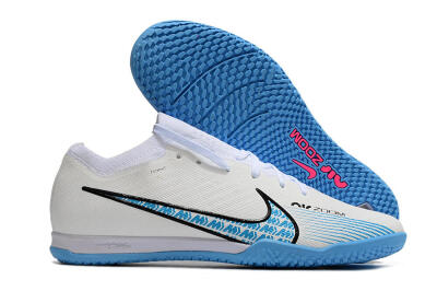 Nike Air Zoom Mercurial Vapor 15 Elite IC Indoor & Futsal Soccer Shoes - White/Blue/Black