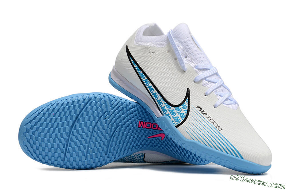 Nike Air Zoom Mercurial Vapor 15 Elite IC Indoor & Futsal Soccer Shoes - White/Blue/Black 3