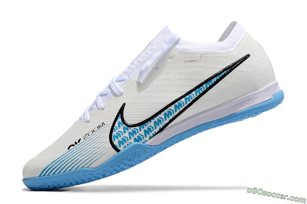 Nike Air Zoom Mercurial Vapor 15 Elite IC Indoor & Futsal Soccer Shoes - White/Blue/Black 5
