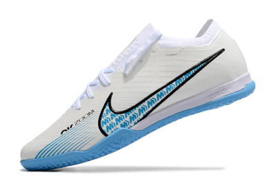 Nike Air Zoom Mercurial Vapor 15 Elite IC Indoor & Futsal Soccer Shoes - White/Blue/Black