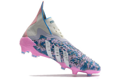 Adidas Predator Freak+ FG Firm Ground Soccer Cleats - Blue/Pink/White/Grey