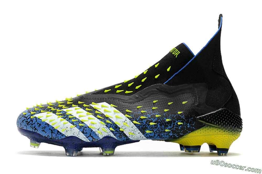 Adidas Predator Freak+ FG Firm Ground Soccer Cleats - Black/White/Blue 2